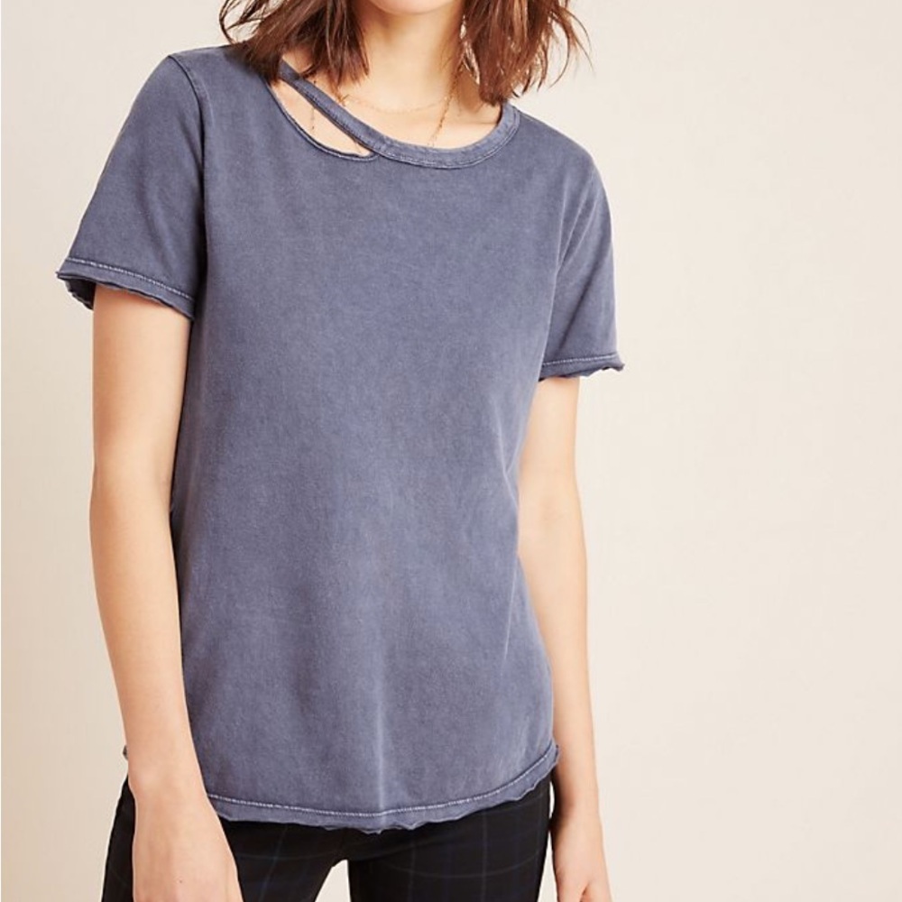 ANTHROPOLOGIE T.La Gray SHORT SLEEVE MARIELA CUT-OUT TEE